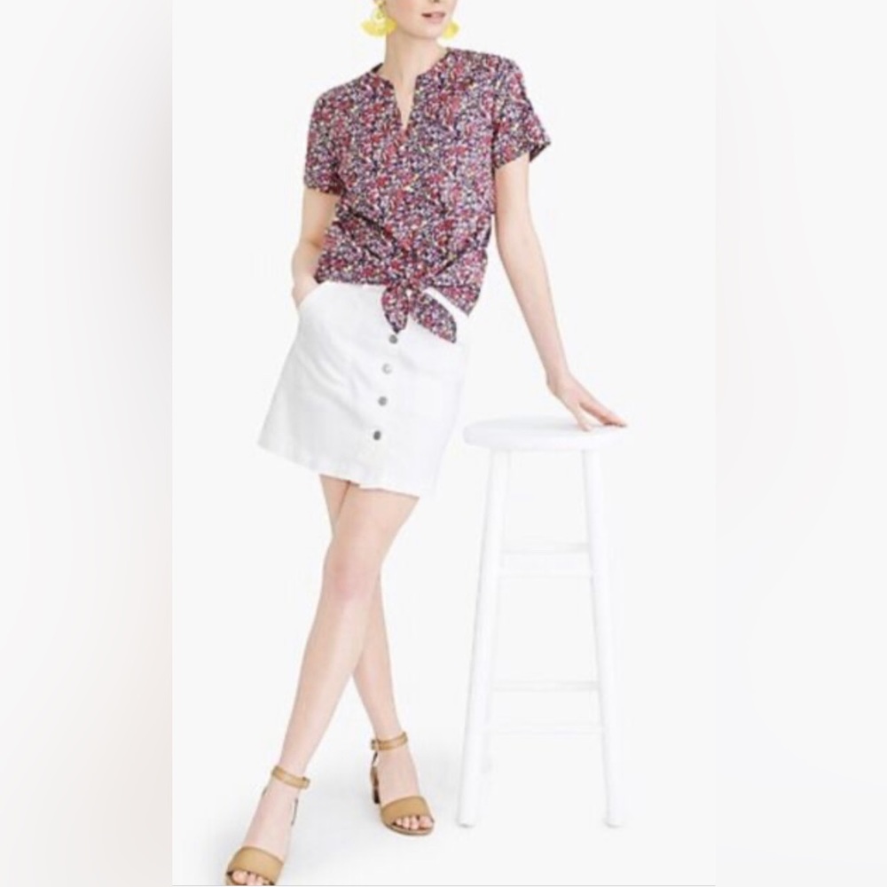 J Crew Women’s Tie Front Button Up Top Size M